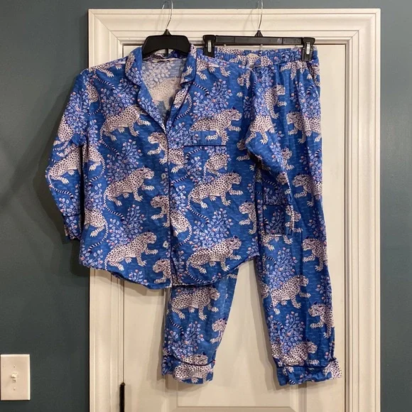 Printfresh Bagheera Long Sleep Set Indigo XS Petite - Picture 2 of 4